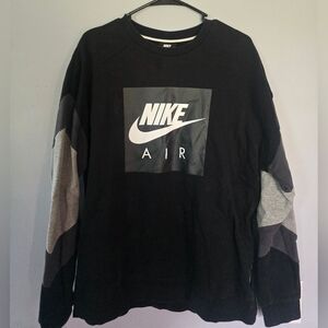 Nike Air Fleece Crewneck Sweatshirt in black with grey accents Size Large